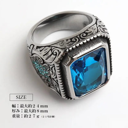 ステンレス 存在感抜群！大粒のジルコニアリング