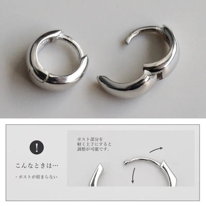 シルバー925 耳に沿うデザインの小ぶりピアス