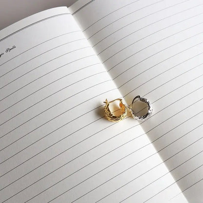 シルバー925 フープピアス 波 2カラー