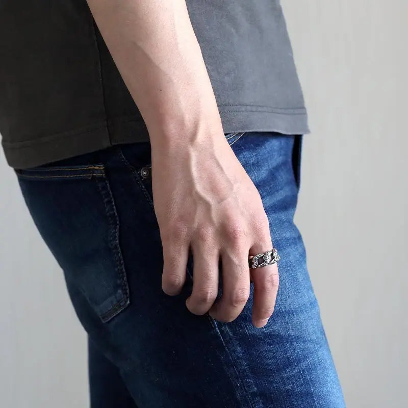 シルバー925 立体クロスのリング