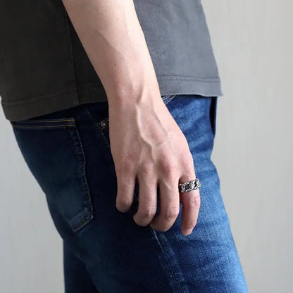 シルバー925 立体クロスのリング