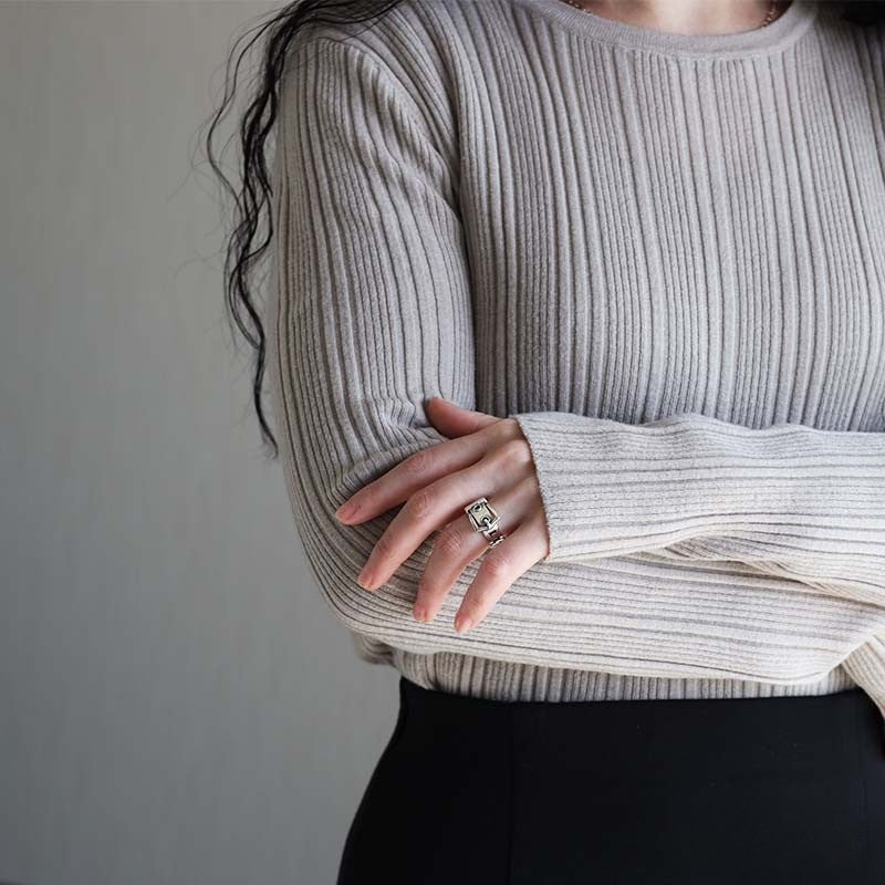 シルバー925 ベルトデザインの大人可愛いリング