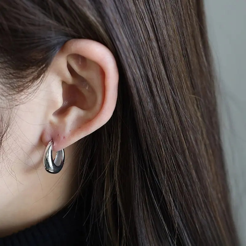 シルバー925 ぷっくりフープピアス