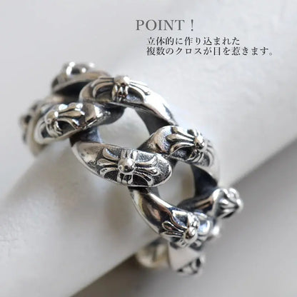 シルバー925 立体クロスのリング